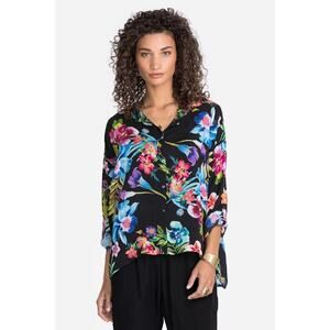 Johnny Was Aruba Maeve Tunic Top Blouse Cover Up Plus 1X **FLAW**